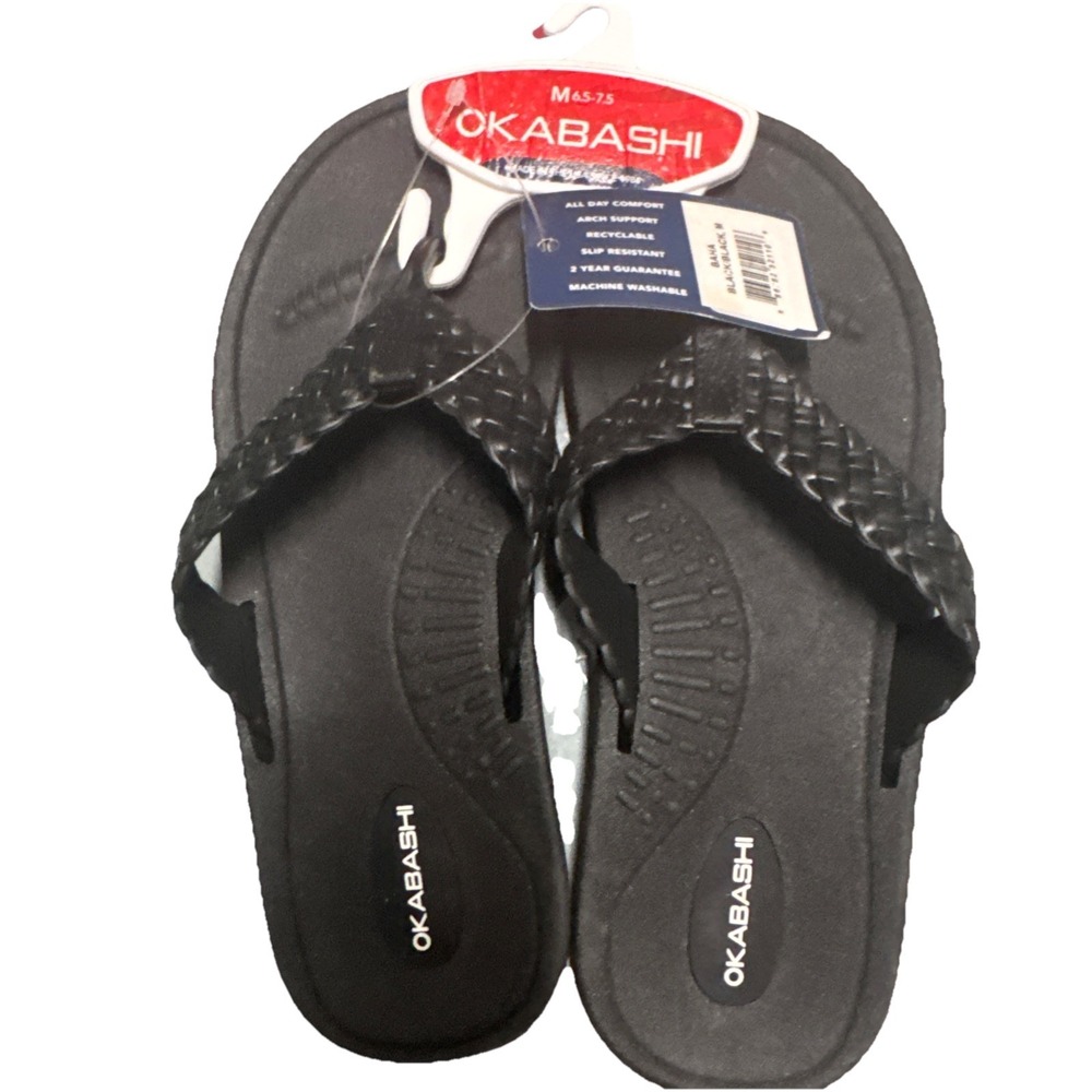OKABASHI Baja Women's Flip Flop Sandals 6.5/7.5 New Comfort Support M6.5/7.5